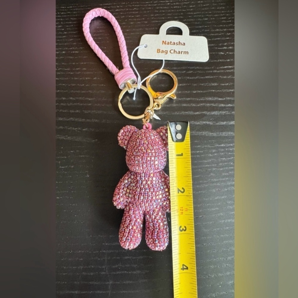 Natasha Couture Pink Bear Bag Charm - Picture 4 of 4